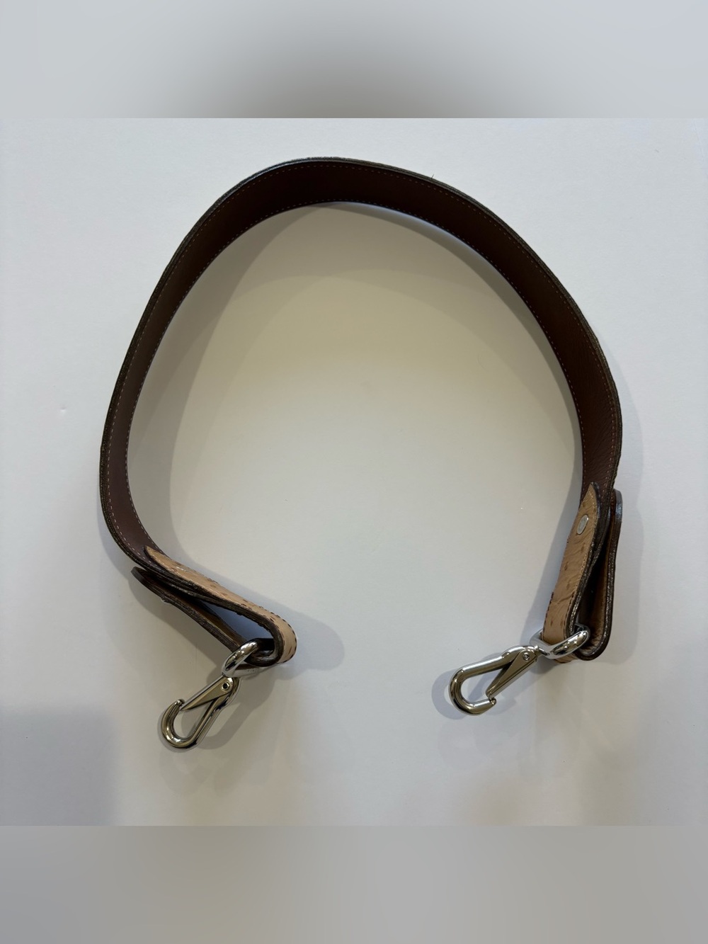 Dooney & Bourke Brown Leather Ostrich Embossed Shoulder Strap 27” Replacement